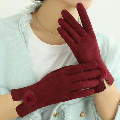 Fashion Red OEM 16x23cm Lady Motorcycle Gloves Cycling Winter Keep Warm
