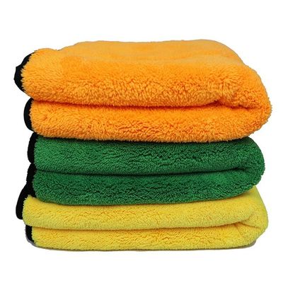 Super Absorbent Double Sided Microfiber Cloth Coral Fleece Reusable Cleaning Rags 16x16