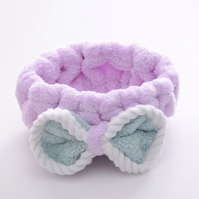 300gsm Lovely Flannel Face Cleansing Headband Ultra Absorbent